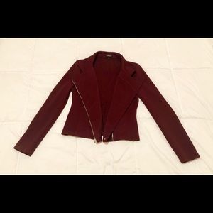 EXPRESS Cropped Maroon Moto Jacket